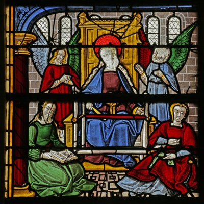 Vetrata raffigurante la Vergine nel Tempio, XVI-XX secolo da French School